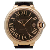 Cartier Ballon Bleu De Cartier Brown Dial Brown Leather Strap Watch for Men - W6920037