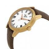 Tissot T Classic Carson Jam Tangan Tali Kulit Coklat Dial Putih Untuk Pria - T085.410.36.013.00