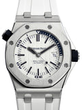 Audemars Piguet Royal Oak Offshore Diver White Dial White Rubber Strap Watch for Men - 15710ST.OO.A010CA.01