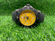 Breitling Superocean Automatic 46mm Yellow Dial Black Rubber Strap Watch for Men - M17368D71I1S1
