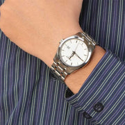 Tissot T Trend Couturier Chronograph White Dial Silver Steel Strap Watch For Men - T035.410.11.031.00