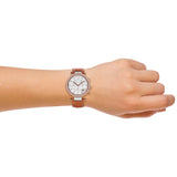 Michael Kors Parker Chronograph White Dial Tan Leather Strap Watch for Women - MK5633