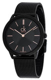 Calvin Klein Minimal Black Dial Black Mesh Bracelet Watch for Women - K3M23421