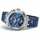 Maurice Lacroix Aikon Chronograph Blue Dial Blue Leather Strap Watch for Men - AI1018-SS001-430-1