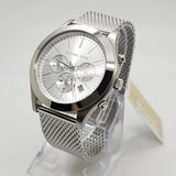 Michael Kors Slim Runway Chronograph Silver Dial Silver Mesh Bracelet Watch For Men - MK9059