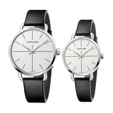 Calvin Klein Evan White Dial Black Leather Strap Watch for Women - K7B231CY