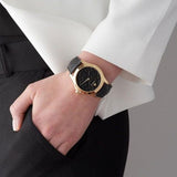 Gucci G Timeless Quartz Black Dial Black Leather Strap Watch For Women - YA1264034A