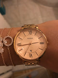 Fossil Jacqueline Rose Gold Dial Rose Gold Steel Strap Watch for Women - ES3632