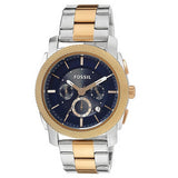 Fossil Machine Blue Dial Two Tone Steel Strap Watch for Men - FS5037