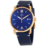 Fossil The Commuter Blue Dial Blue Leather Strap Watch for Men - FS5274