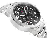 Tommy Hilfiger Trent Quartz Black Dial Silver Steel Strap Watch for Men - 1791054