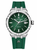 Maurice Lacroix Aikon Chronograph Green Dial Green Rubber Strap Watch for Men - AI1808-SS000-630-5