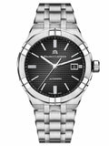 Maurice Lacroix Aikon Automatic Black Dial Silver Steel Strap Watch for Men - AI1807-SS002-330-1