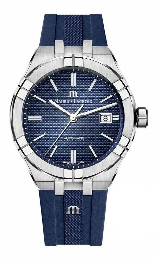 Maurice Lacroix Aikon Automatic Blue Dial Blue Rubber Strap