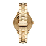 Michael Kors Runway Mercer Crystals Gold Dial Gold Steel Strap Watch For Women - MK6714