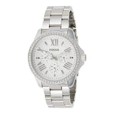 Fossil Cecile Chronograph Silver Dial Silver Steel Strap Watch for Women - AM4481