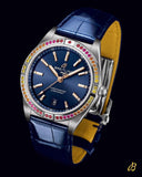 Breitling Chronomat Automatic 36 South Sea Blue Dial Blue Leather Strap Watch for Women - A10380611C1P1