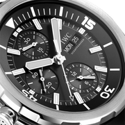 IWC Aquatimer Chronograph Black Dial Black Leather Strap Watch for Men - IW376803
