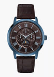 Guess Delancy Analog Brown Dial Brown Leather Strap Watch For Men - W0870G3