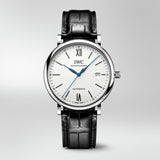 IWC Portofino Automatic '150 Years' Edition Automatic White Dial Black Leather Strap Watch for Men - IW356519