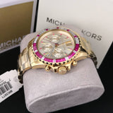 Michael Kors Everest Chronograph Gold Dial Gold Steel Strap Watch for Women - MK5871