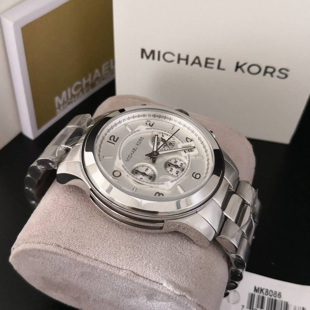 Michael Kors Runway Silver Dial Silver Steel Strap Watch for Men