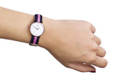 Daniel Wellington Classy Winchester White Dial Two Tone NATO Strap Watch For Women - DW00100077