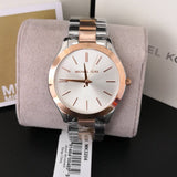 Michael Kors Runway White Dial Two Tone Stainless Steel Strp Watch for Women - MK3204A