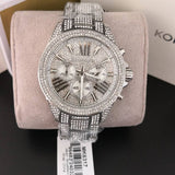 Michael Kors Wren Chronograph Crystals Silver Dial Silver Steel Strap Watch For Women - MK6317