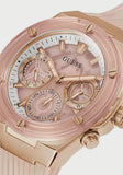 Guess Athena Rose Gold Dial Rose Gold Rubber Strap Watch for Women - GW0409L3