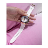 Guess Fusion Chronograph White Dial White Leather Strap Watch For Women - GW0553L2