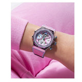 Guess Fusion Chronograph Pink Dial Pink Leather Strap Watch for Women - GW0553L5