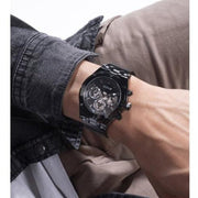 Guess Continental Chronograph Black Dial Black Mesh Strap Watch For Men - GW0582G3