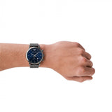 Emporio Armani Luigi Chronograph Blue Dial Blue Leather Strap Watch For Men - AR11451