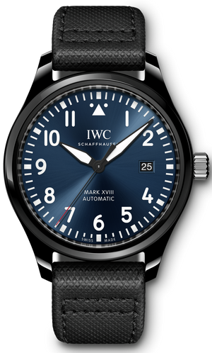 IWC Pilot’s Watch Mark XVIII Edition “Laureus Sport for Good Foundation" Blue Dial Black Nylon Strap Watch for Men - IW324703