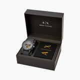 Armani Exchange Outerbanks Chronograph Grey Dial Grey Silicone Strap Watch For Men - AX7123