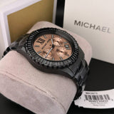 Michael Kors Everest Quartz Rose Gold Dial Black Steel Strap Watch For Women - MK5872