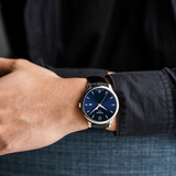 Tissot T Classic Tradition Jam Tangan Tali Kulit Hitam Dial Biru Untuk Pria - T063.610.16.047.00