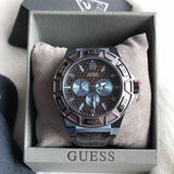 Guess Force Quartz Brown Dial Brown Leather Strap Watch For Men - W0674G5