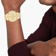 Tommy Hilfiger Tyson Chronograph Gold Dial Gold Steel Strap Watch For Men - 1710611