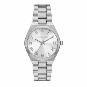 Michael Kors Lennox Three Hand Silver Dial Silver Steel Strap Watch For Women - MK7393