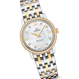 Omega De Ville Prestige Quartz Diamonds Mother of Pearl Dial Two Tone Steel Strap Watch for Women - 424.25.27.60.55.001