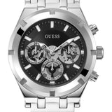 Guess Continental Quartz Black Dial Silver Mesh Strap Watch For Men - GW0582G1