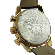 Versace V-Ray Chronograph Black Dial Brown Leather Strap Watch For Men - VEDB00318