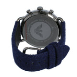 Emporio Armani Aviator Quartz Grey Dial Blue Fabric Strap Watch For Men - AR11144