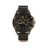 Versace Icon Active Chronograph Black Dial Black Steel Strap Watch for Men - VEZ700421