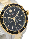 Movado Series 800 Chronograph Black Dial Two Tone Steel Strap Watch For Men - 2600146