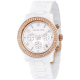 Michael Kors Ceramic White Dial White Steel Strap Watch for Women - MK5269