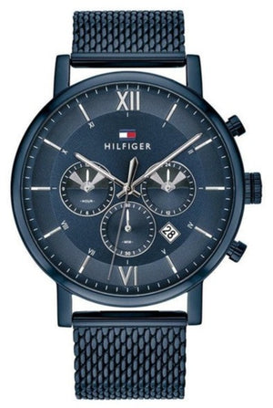 Tommy Hilfiger Evan Blue Dial Blue Mesh Bracelet Watch for Men - 1710397