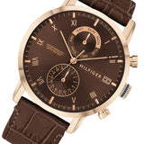 Tommy Hilfiger Kane Brown Dial Brown Leather Strap Watch for Men - 1710400